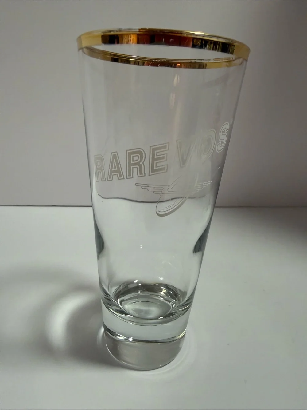 Brewery Ommegang Rare Vos Craft Beer Glass Gold Rim Pint Tumbler Barware Vintage